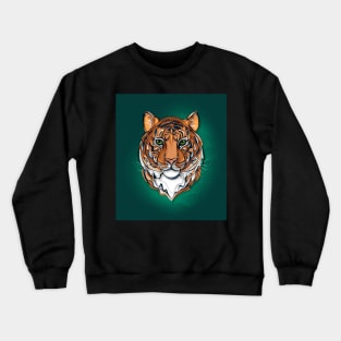 Continuous Line Tiger Portrait. 2022 New Year Symbol by Chinese Horoscope Crewneck Sweatshirt